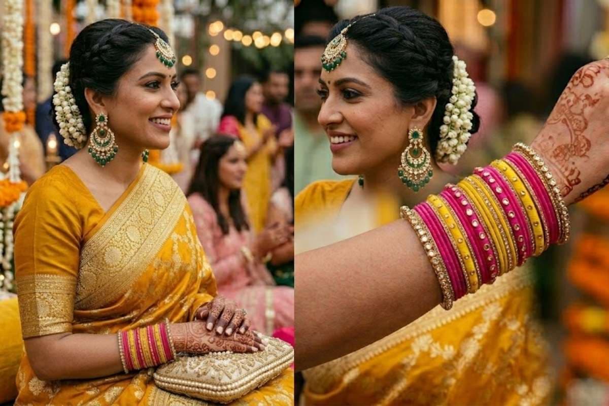 Pink With Yellow Combination Bangles (AI IMAGE)