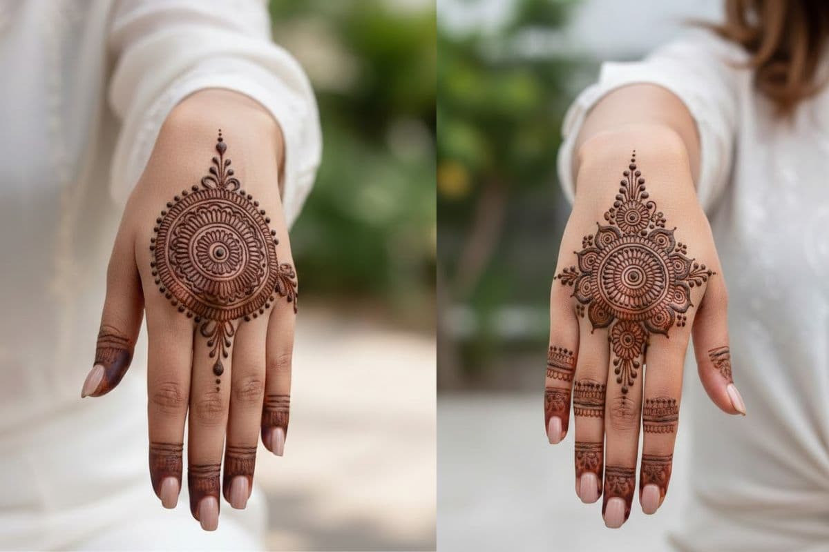 Back Hand Simple Mehndi Design (AI IMAGE)