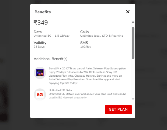 349 रुपये वाला प्लान