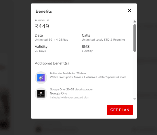 449 रुपये वाला प्लान