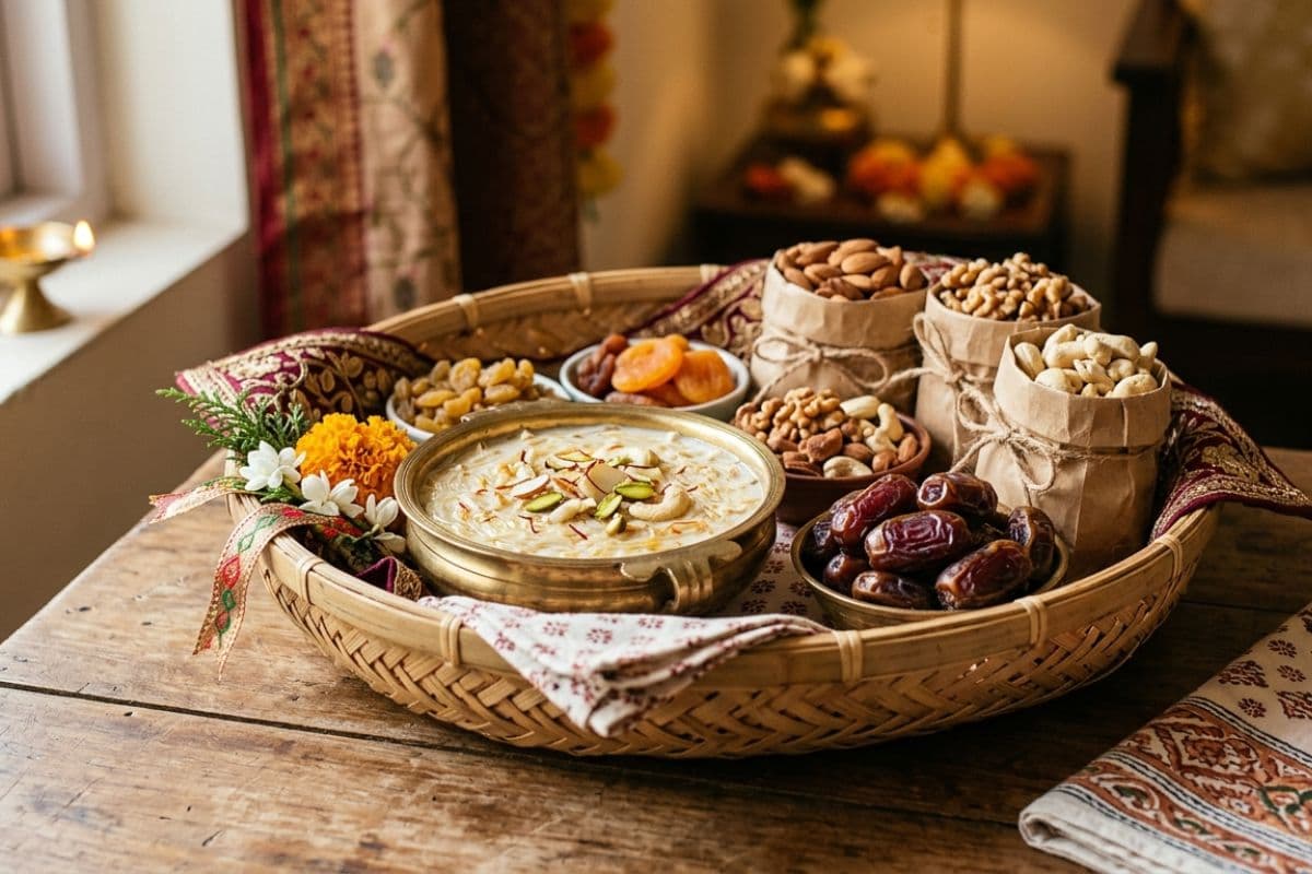 Homemade Eid Sweets and Dry Fruit Basket