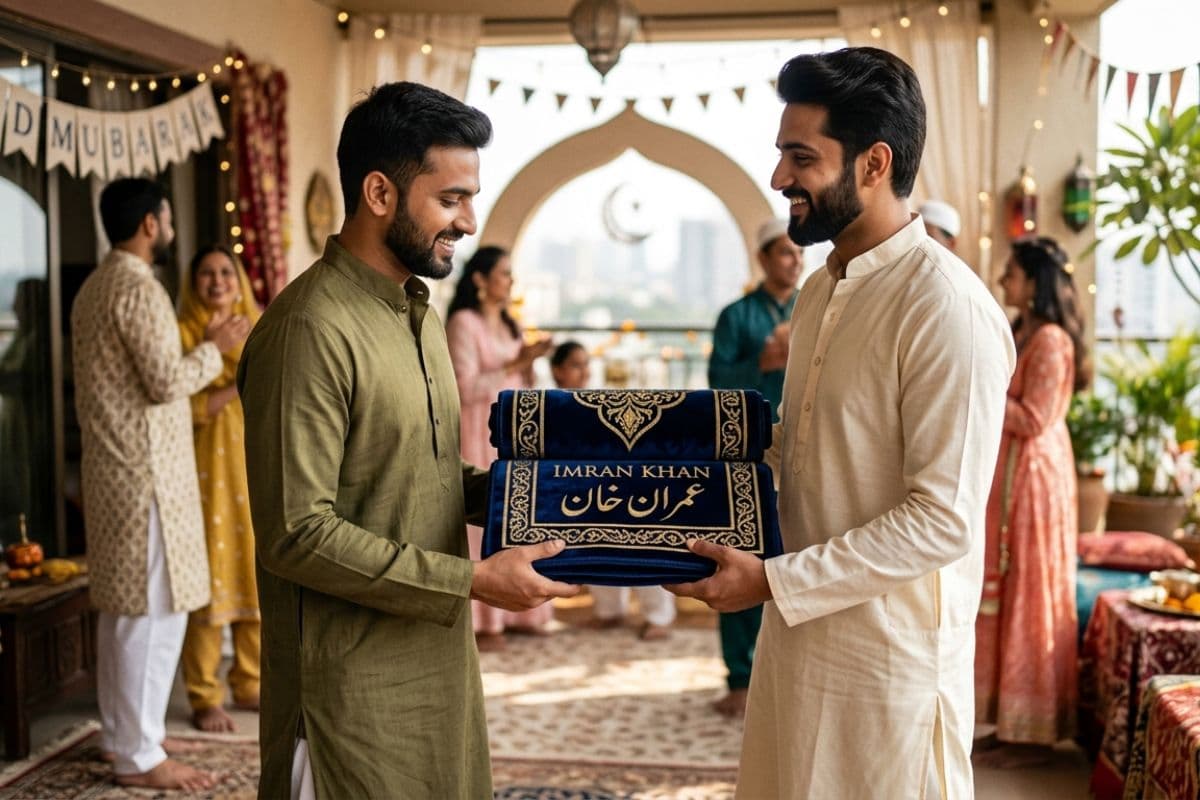 Personalized Prayer Mat with Name for Eid