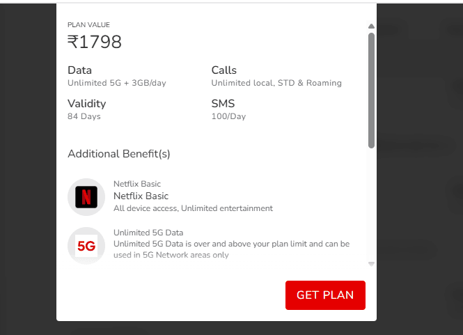 एयरटेल का 1798 रुपये वाला प्लान