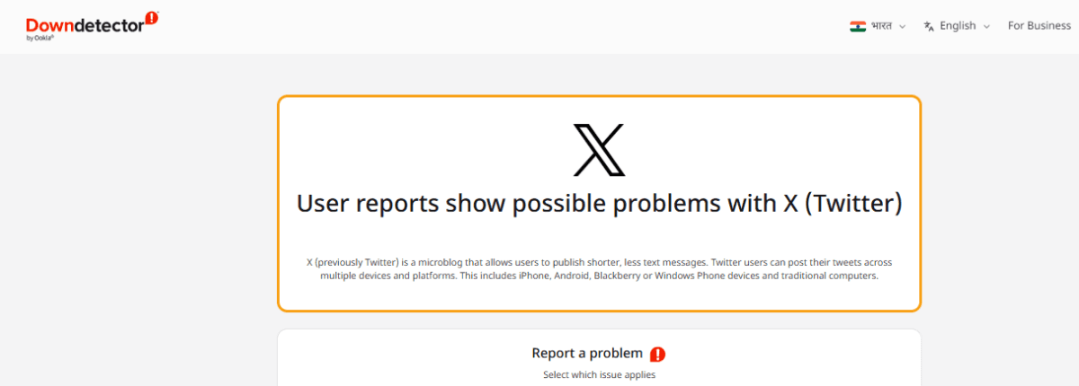 डाउनडिटेक्टर रिपोर्ट 