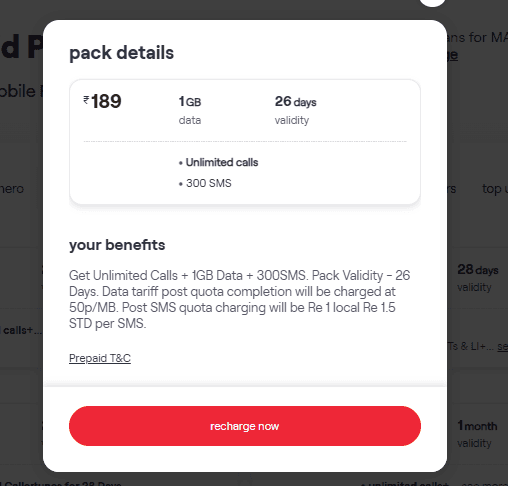 Vi का 189 रुपये वाला प्लान 