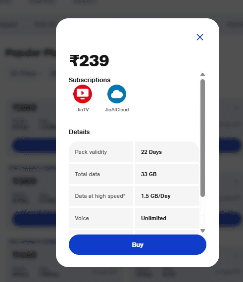 Jio का 239 रुपये वाला प्लान