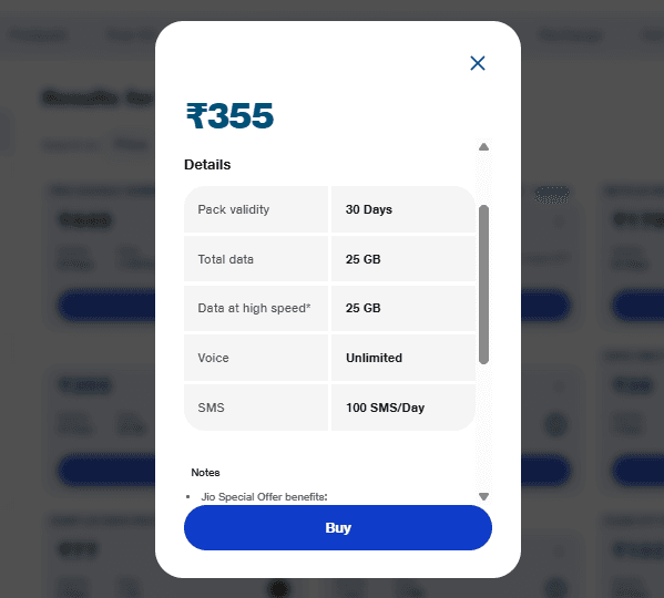 जियो 355 रुपये प्लान बेनेफिट्स 