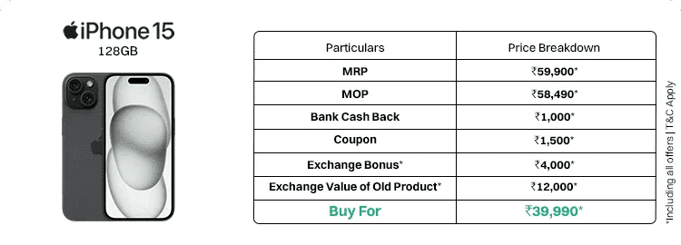 iPhone 15 पर क्रोमा डील 