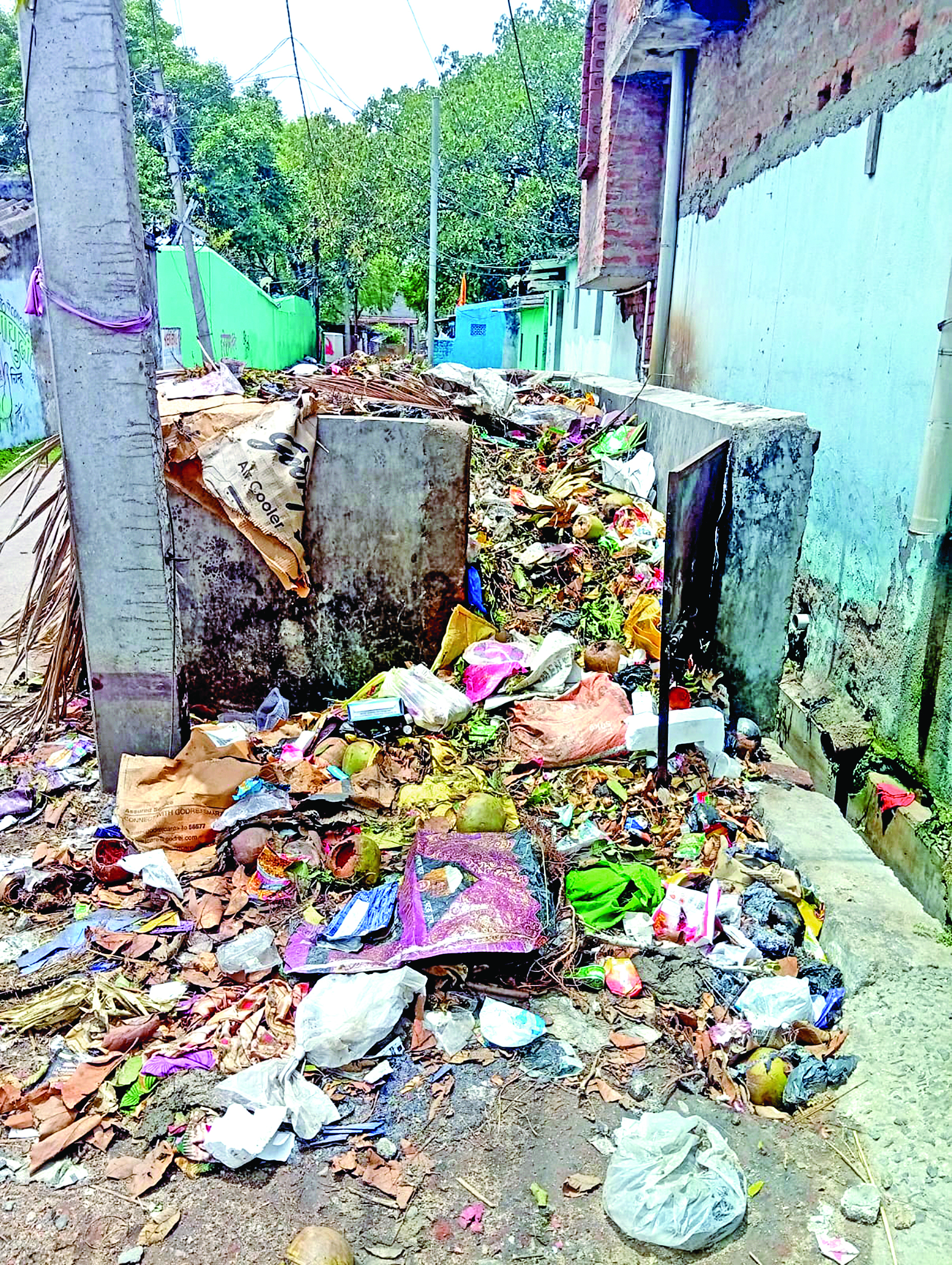निघा के गली-कूचों में जंजाल से नारकीय हाल, वार्ड 10 में गंदगी का अंबार