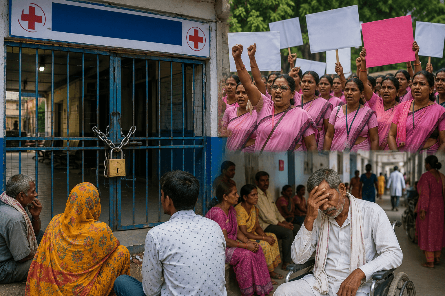 मुजफ्फरपुर में आशा कार्यकर्ताओं की हड़ताल जारी, मीनापुर में CHC पर ताला, बंदरा में OPD प्रभावित
