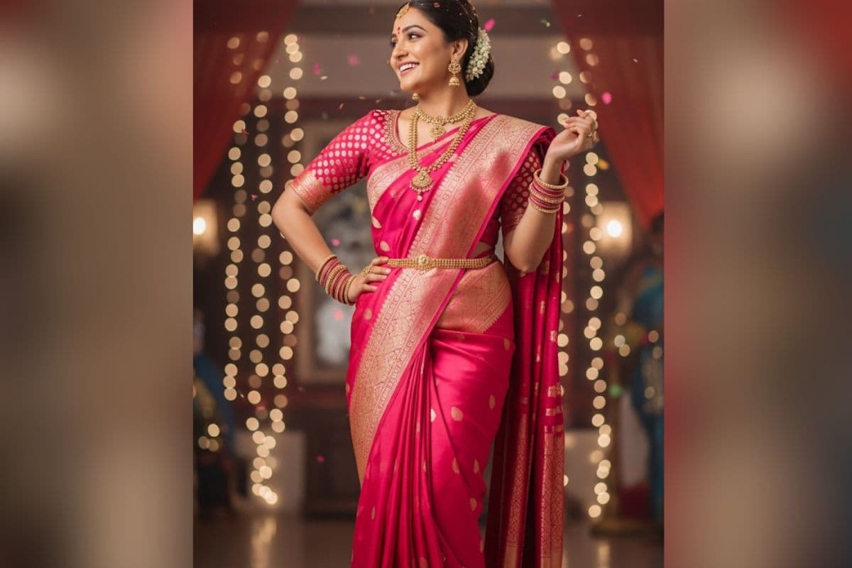 pink saree