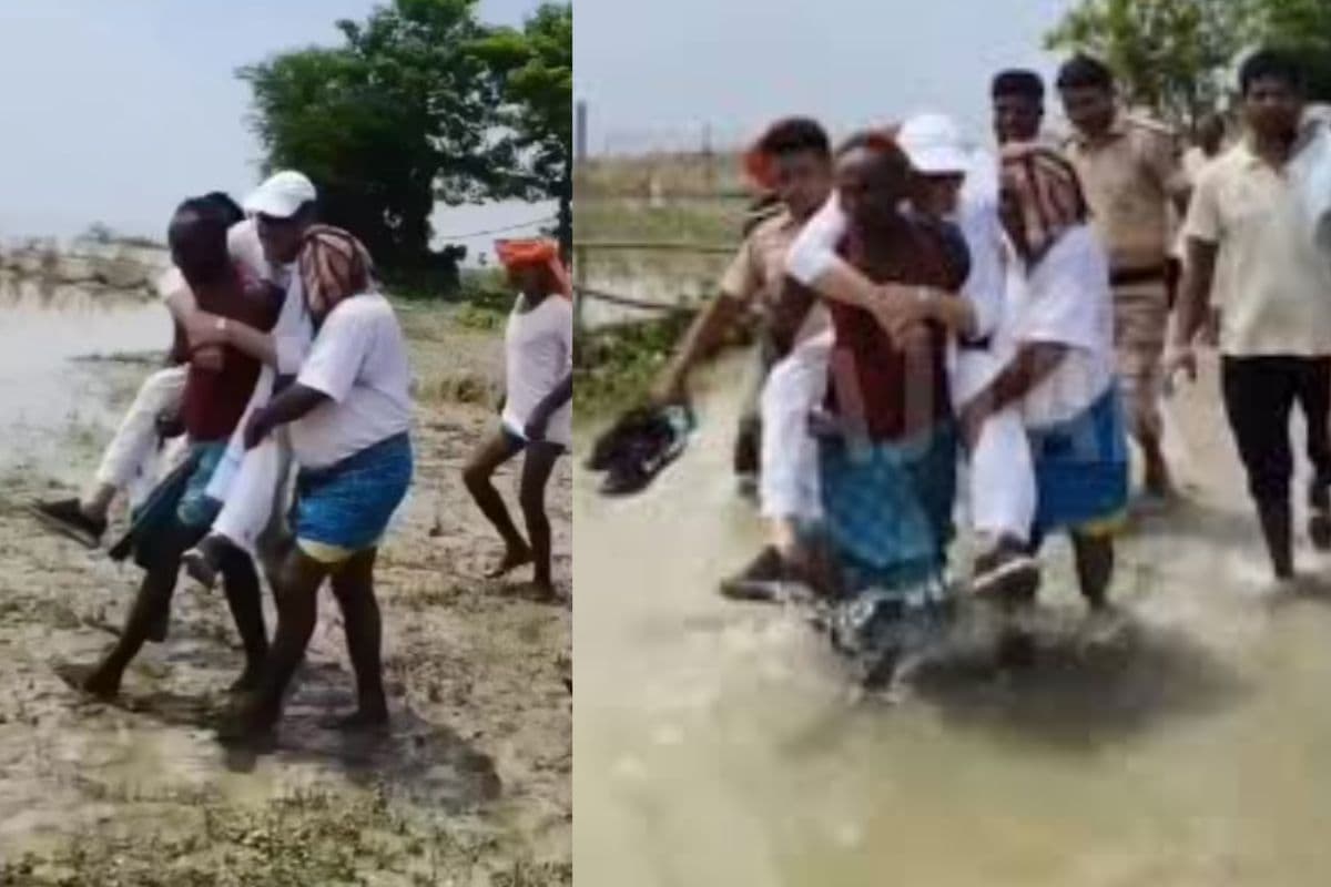 Video: बिहार में वोटर के कंधे पर सवार होकर बाढ़ का निरीक्षण करने पहुंचे कांग्रेस सांसद, वीडियो वायरल