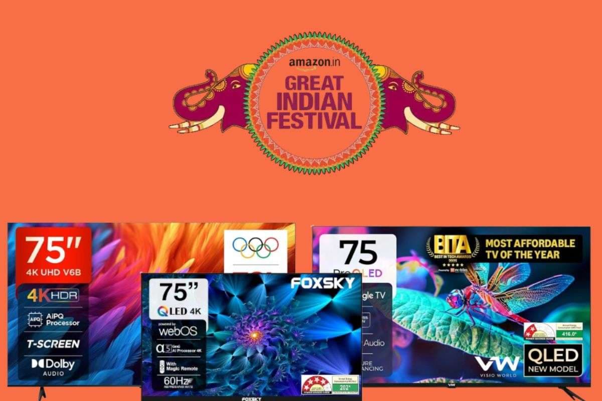 75 इंच Smart TV पर Amazon दे रहा बड़ा डिस्काउंट, 60 हजार से कम में घर बन जाएगा थिएटर