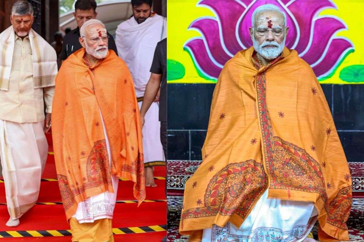 माथे पर तिलक, पंचमुरलु से रुद्राभिषेक, पीएम मोदी ने मल्लिकार्जुन स्वामी मंदिर में की पूजा, Video