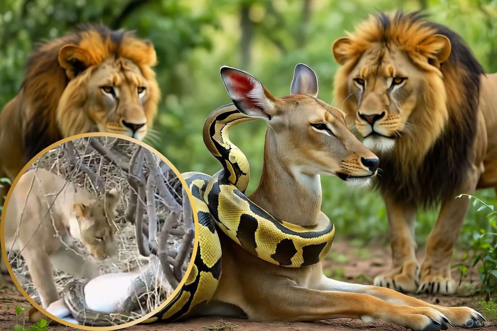 Viral Video: हिरण को जकड़ा हुआ था अजगर, अचानक पहुंच गए दो शेर, फिर जो हुआ… वायरल हो रहा वीडियो  