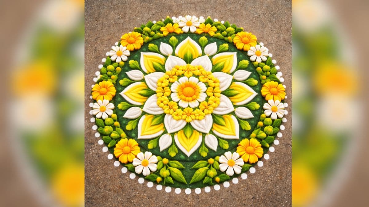 Floral rangoli