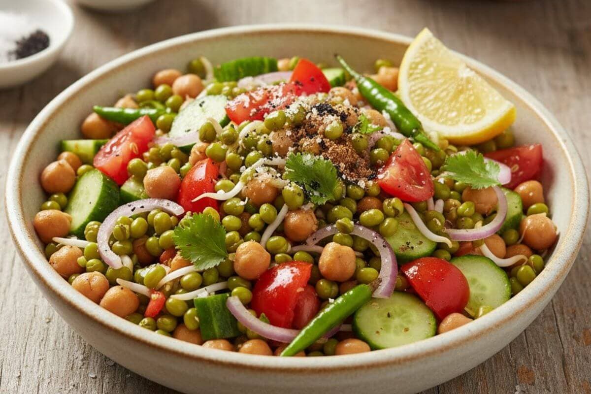 Moong Chana Salad: बिजी लाइफस्टाइल के लिए बेस्ट रेसिपी, मिनटों में तैयार करें मूंग चना सलाद