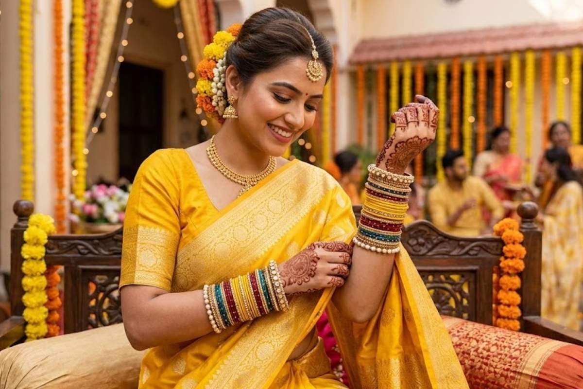 येलो ड्रेस की रौनक बढ़ाएं, पहनें इस तरह के बैंगल्स डिजाइन 