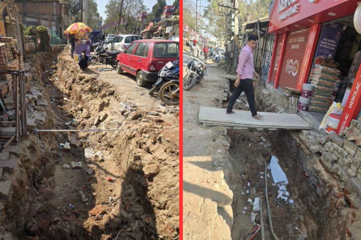 डेढ़ महीने पहले खोदे गये गड्ढे बने खतरनाक, नाला तो बना नहीं, दुर्घटनाओं को आमंत्रण