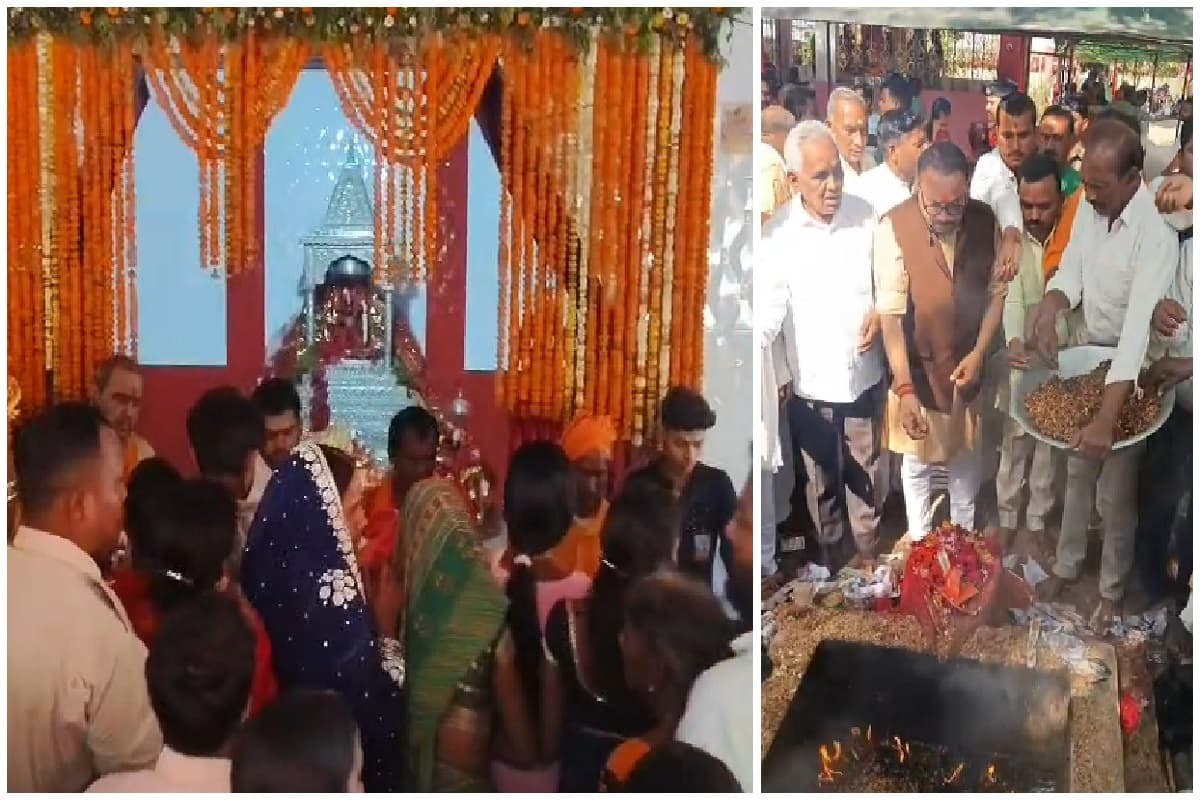 गढ़वा के केतार चतुर्भुजी मंदिर में आस्था का सैलाब, विधायक अनंत प्रताप देव ने टेका मत्था