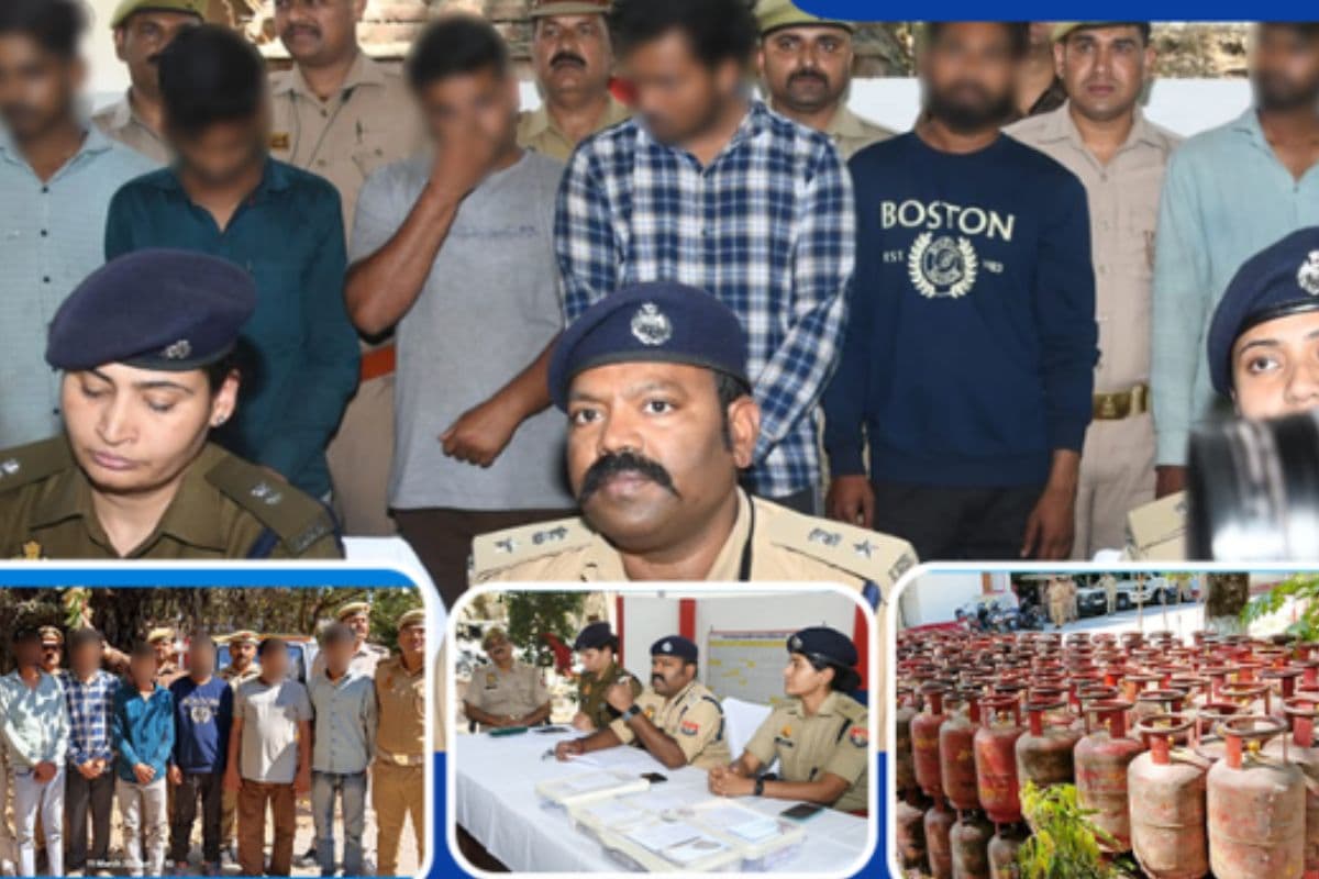 गैस सिलेंडर से भरा ट्रक चोरी, पुलिस एनकाउंटर के बाद 7 आरोपी गिरफ्तार
