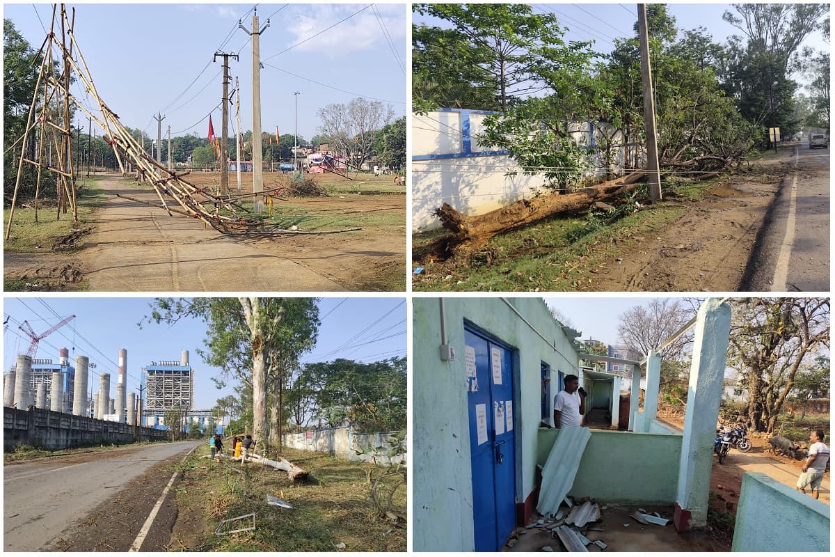 तेज आंधी-तूफान से पतरातू में तबाही, कहीं सड़क पर गिरा बिजली तार तो कहीं तोरण द्वार ध्वस्त