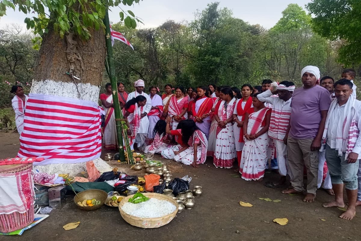 रामगढ़ के जारा टोला और पारे बस्ती में मनाया गया सरहुल पर्व, सुख-समृद्धि की कामना की