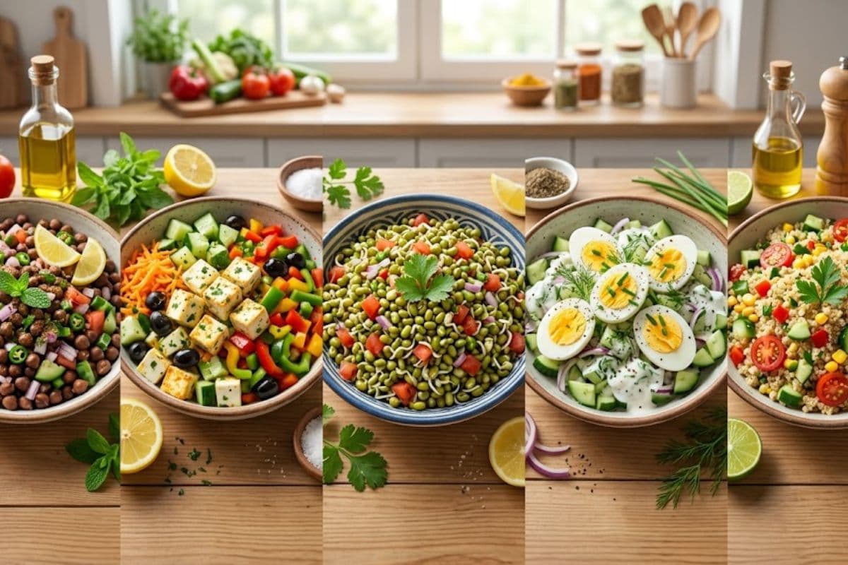बोरिंग खाने से हटकर ट्राई कीजिए कुछ मजेदार, नोट कीजिए 5 हाई प्रोटीन सलाद 