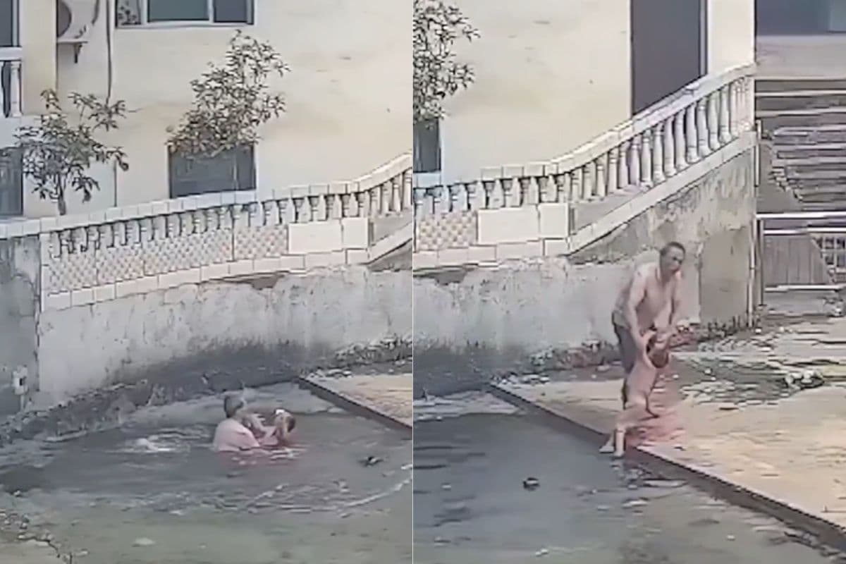 दिल जीत लेगा यह वीडियो, नाले में गिरे बच्चे की बुजुर्ग ने ऐसे बचायी जान