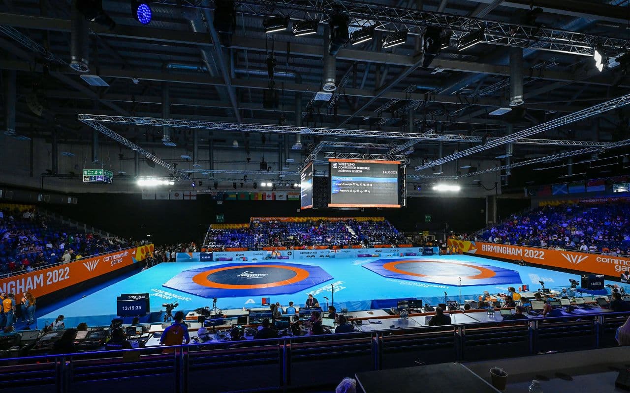 CWG 2022: एरिना में छत से गिरा बड़ा स्पीकर, दो घंटे देर से शुरू हुआ कुश्ती का मुकाबला