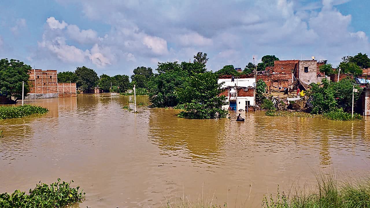PHOTOS: कैमूर के कई इलाकों में फैला बाढ़ का पानी, सैकड़ों एकड़ फसलें और सड़कें जलमग्न