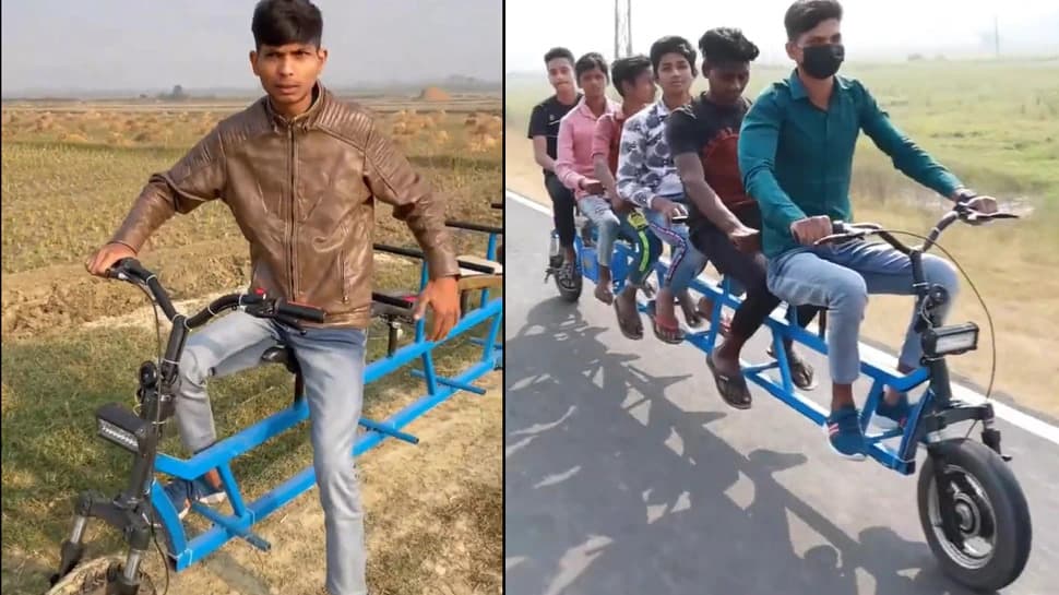 UP: आजमगढ़ के युवक ने देसी जुगाड़ से बनाई 6 सीटर इलेक्ट्रिक साइकिल, आनंद महिंद्रा हुए मुरीद, कही ये बात