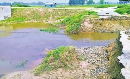 मधुबनी के शाहपुर में पश्चिमी कोसी नहर का बांध टूटा, हजारों एकड़ में लगी फसल बर्बाद