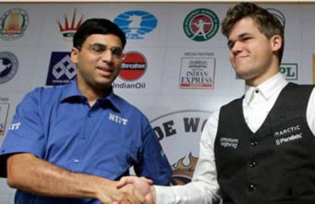 आनंद और कार्लसन के बीच पहली बाजी ड्रॉ