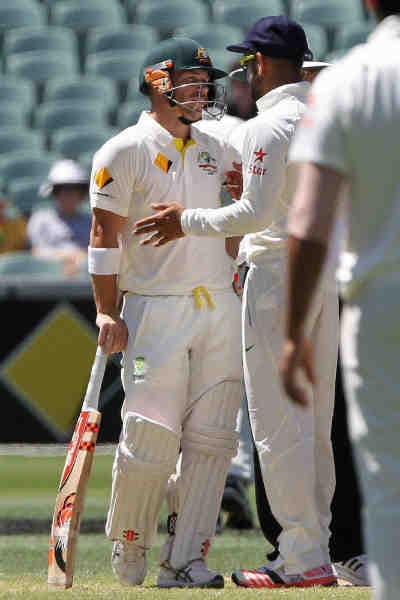 टेस्ट मैच के चौथे दिन वॉर्नर और एरोन के बीच हुई तीखी बहस