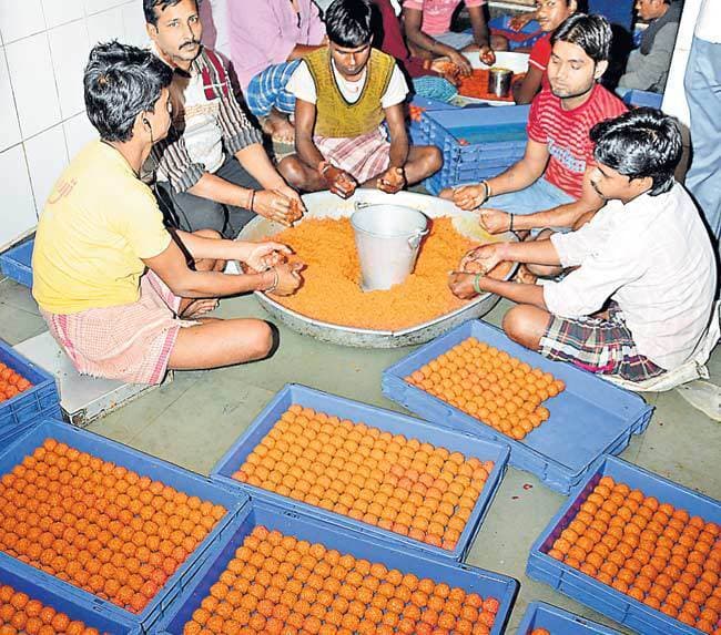 जश्न के लिए पांच क्विंटल लड्डू तैयार