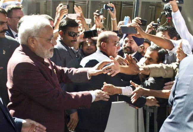 अमेरिका में प्रधानमंत्री का भव्य स्वागत, गूंजा ''मोदी-मोदी'' का नारा