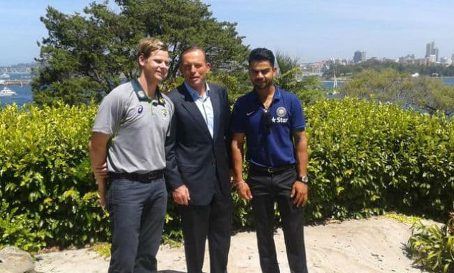 ऑस्‍ट्रेलियाई प्रधानमंत्री टोनी एबटके साथ टीम इंडिया की टी पार्टी, धौनी नहीं हुए शामिल