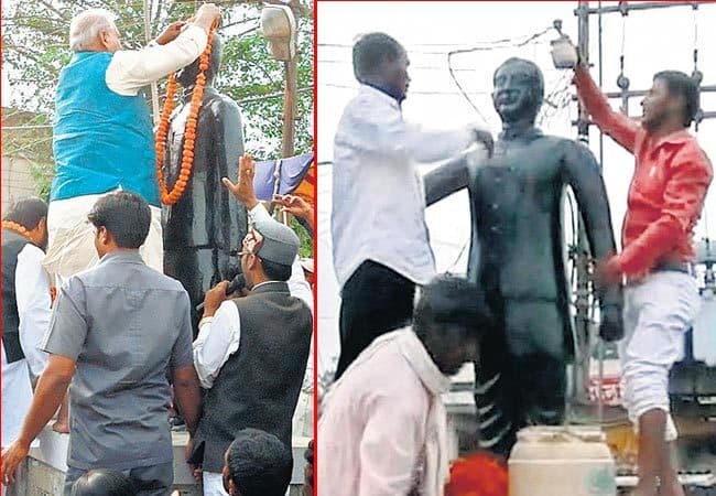 डॉ लोहिया की विरासत पर बिहार में जंग : मांझी ने माल्यार्पण किया तो राजद कार्यकर्ताओं ने प्रतिमा धोया, प्राथमिकी