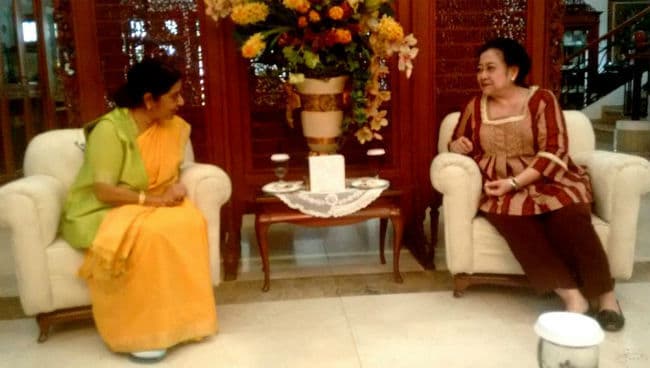 मेगावती-सुषमा की हुई मुलाकात, मेगावती ने अपने नाम के पीछे की भारतीय कहानी बताई