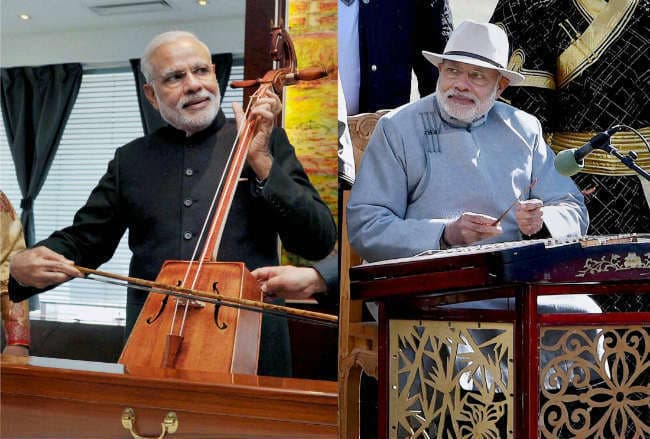 मोदी को मंगोलिया में तोहफे में मिला रेस का घोड़ा, वाद्य यंत्र