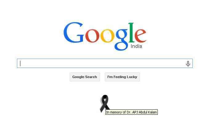 गूगल ने भी दी डॉ कलाम को श्रद्धांजली
