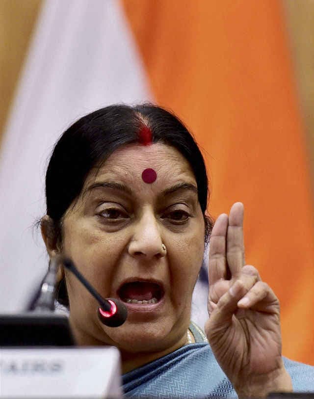 सुषमा ने तीन बार कहा, अगर वार्ता होगी, तो सिर्फ आतंकवाद पर होगी, अन्यथा नहीं होगी