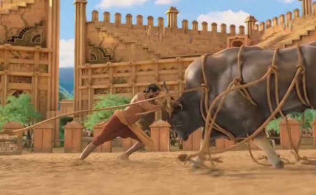 ...तो ऐसी हुई थी भल्‍लालदेव और सांड की लड़ाई, देखें वीडियो