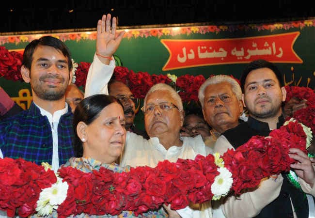 नौवीं बार RJD सुप्रीमों बने लालू, पीएम मोदी पर जमकर बरसे