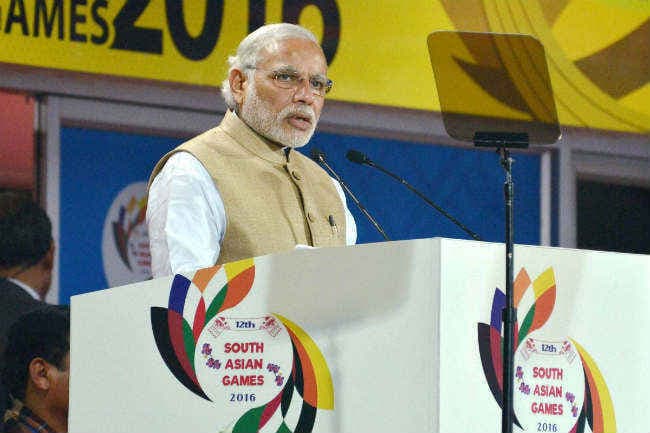 प्रधानमंत्री नरेंद्र मोदी ने 12वें दक्षिण एशियाई खेलों का उद्घाटन किया, ''3T'' का मंत्र दिया