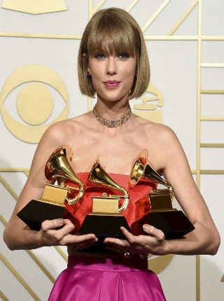 Grammy Awards 2016 : टेलर स्विफ्ट को मिला ‘एलबम ऑफ द इयर'' पुरस्कार