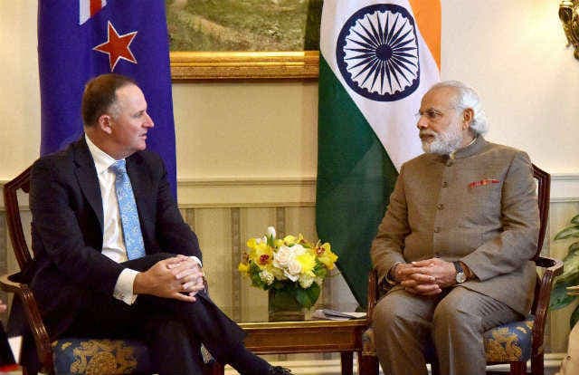 मोदी ने न्यूजीलैंड के प्रधानमंत्री जॉन की से अमेरिका में की मुलाकात