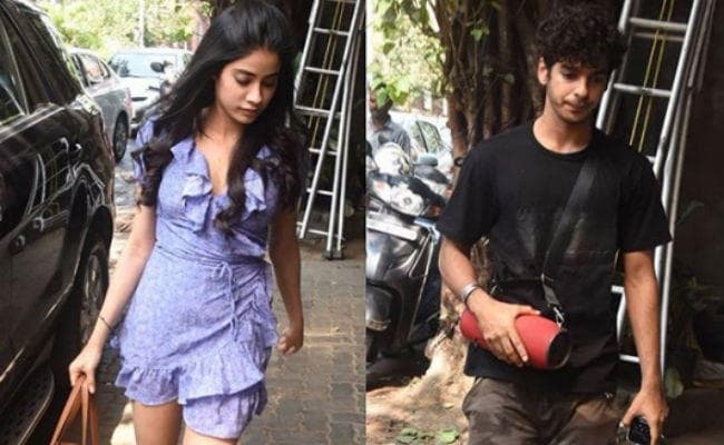 शाहिद के भाई ईशान संग लंच डेट पर स्‍पॉट की गईं जाह्नवी कपूर, देखें तसवीरें