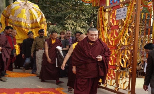 17वें करमापा त्रिनले थाय दोरजे पहुंचे बोधगया, हुआ भव्य स्वागत